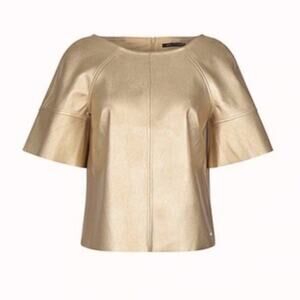 Armani Exchange faux leather blouse gold S